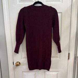 Lulus Burgundy Ribbed Sweater Dress (size M)